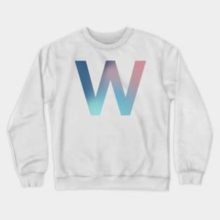 Gradient Letter W Initial Alphabet Crewneck Sweatshirt